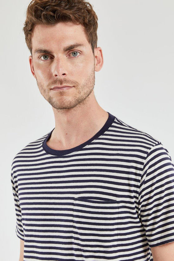 Armor-Lux - T-shirt rayé Heritage coton et lin - LE CAPITAINE D'A BORD