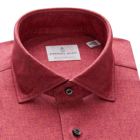 Emanuel Berg - Byron - Chemise manches longues Albini 4Flex - Modern Fit - Rouge - LE CAPITAINE D'A BORD
