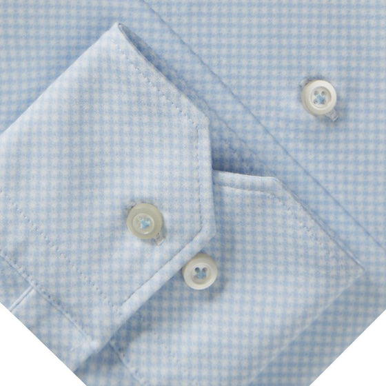 Emanuel Berg - Byron - Chemise manches longues motifs Albini 4Flex - Modern Fit - Bleu pâle - LE CAPITAINE D'A BORD