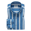 Emanuel Berg - Byron - Chemise manches longues rayée Albini 4Flex - Modern Fit - Bleu - LE CAPITAINE D'A BORD
