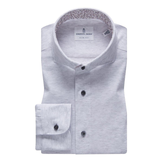 Emanuel Berg - Marseille - Chemise manches longues Premium Jersey Knit - Modern Fit - Gris - LE CAPITAINE D'A BORD