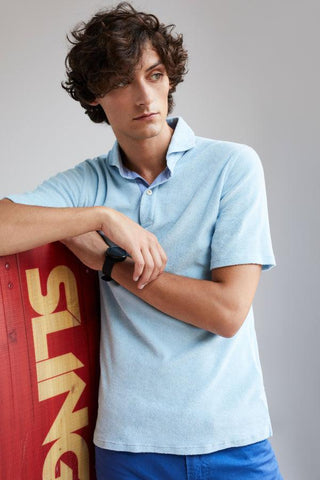 Emanuel Berg - Marseille - Polo de ratine avec contraste de lin - LE CAPITAINE D'A BORD