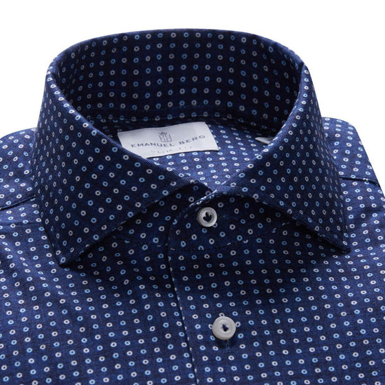 Emanuel Berg - Pablo - Chemise manches courtes Premium Jersey Knit - Modern Fit - Marine - LE CAPITAINE D'A BORD