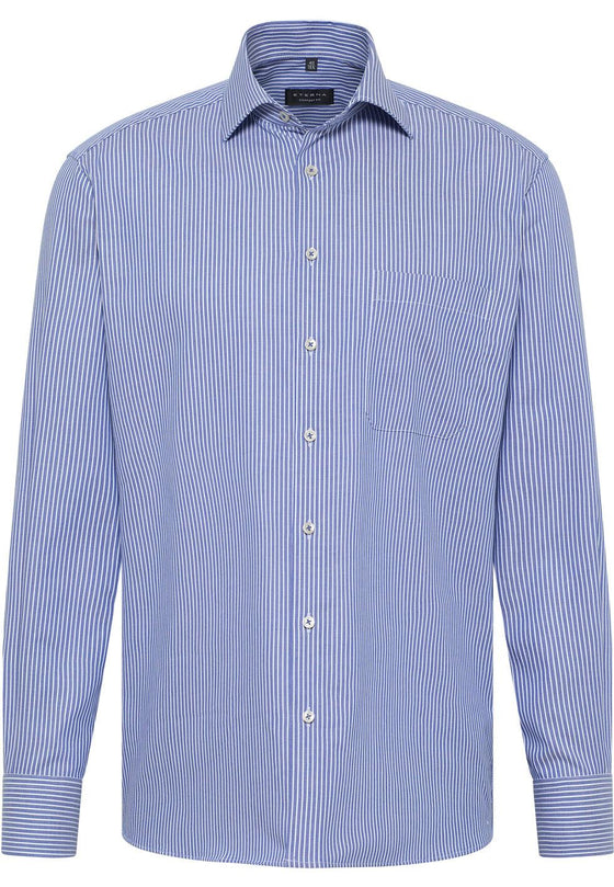 ETERNA - Chemise manches longues rayé Modern Fit - Bleu/Blanc - LE CAPITAINE D'A BORD