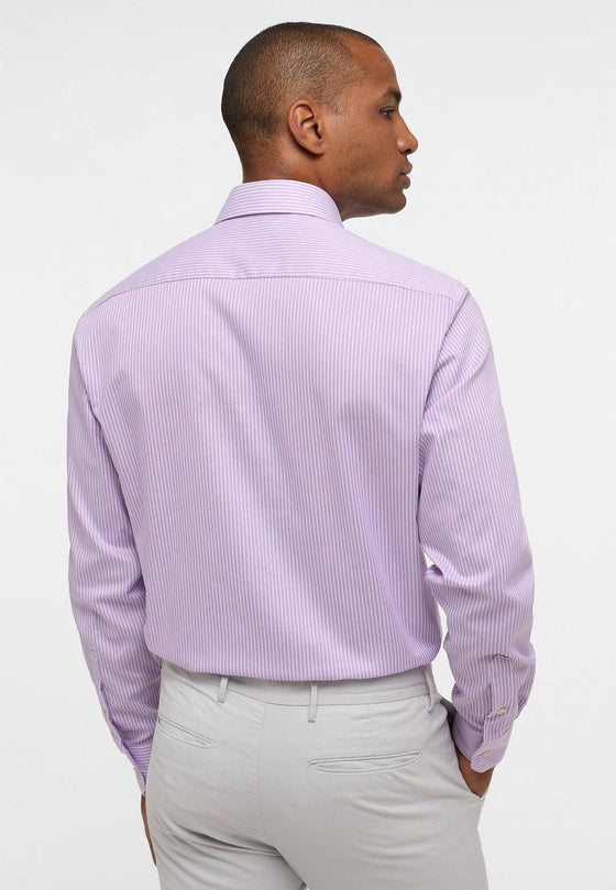 ETERNA - Chemise manches longues rayé Modern Fit - Framboise/Blanc - LE CAPITAINE D'A BORD