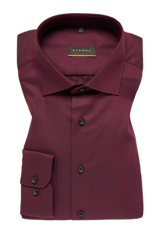 ETERNA - Chemise manches longues texture dobby Modern Fit - LE CAPITAINE D'A BORD
