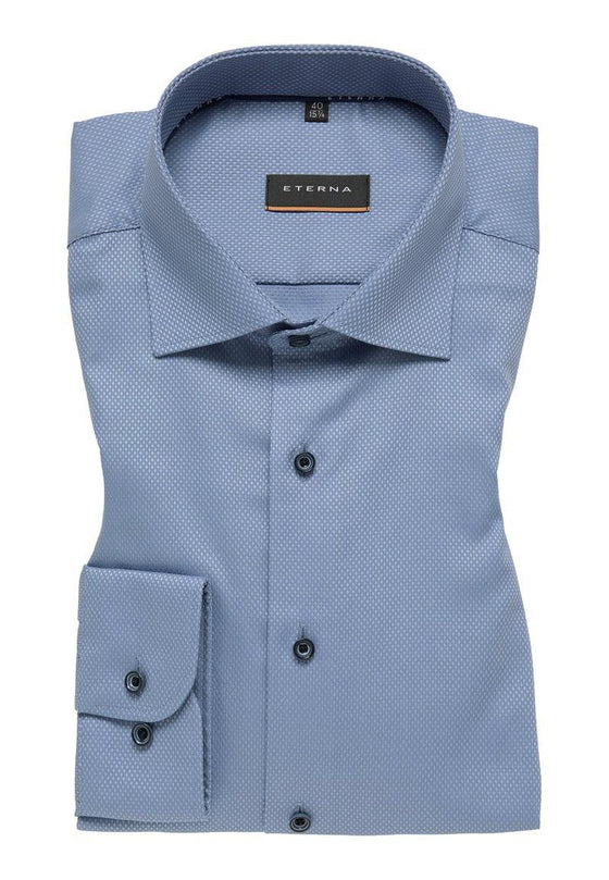 ETERNA - Chemise manches longues texture dobby Modern Fit - LE CAPITAINE D'A BORD