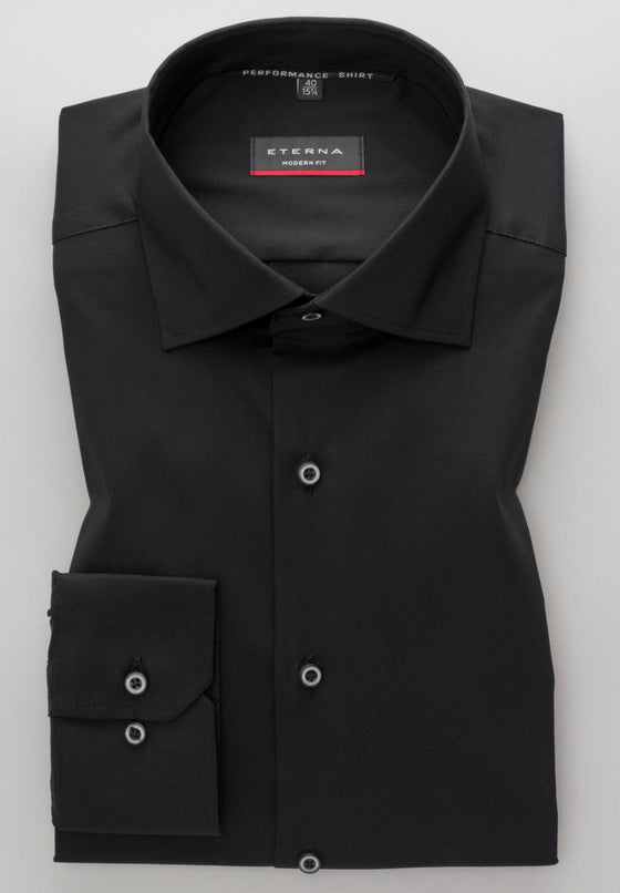 ETERNA - Chemise unie Performance manches longues - Modern Fit - LE CAPITAINE D'A BORD