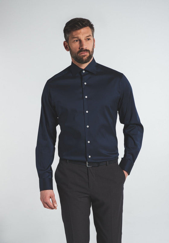 ETERNA - Chemise unie Performance manches longues - Modern Fit - LE CAPITAINE D'A BORD
