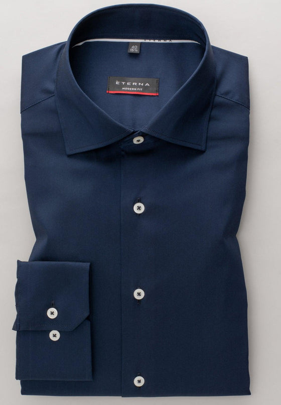 ETERNA - Chemise unie Performance manches longues - Modern Fit - LE CAPITAINE D'A BORD