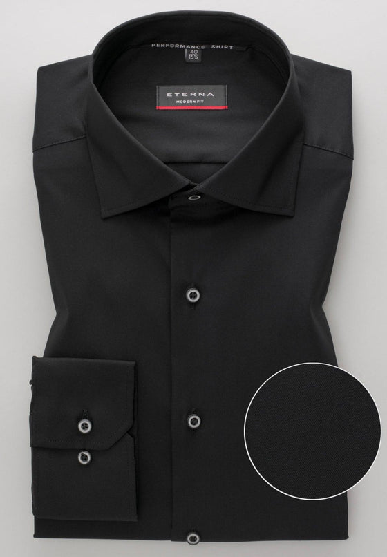 ETERNA - Chemise unie Performance manches longues - Modern Fit - LE CAPITAINE D'A BORD