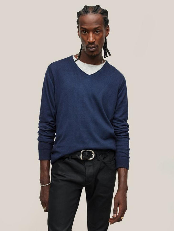 John Varvatos - Drew Chandail Col V de Coton et Soie - LE CAPITAINE D'A BORD