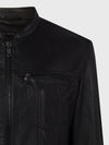 John Varvatos - Jacket de cuir à col rond - LE CAPITAINE D'A BORD