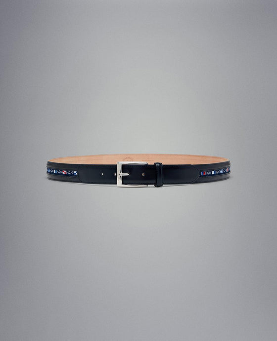 Paul & Shark - Ceinture de cuir avec drapeaux nautiques - LE CAPITAINE D'A BORD