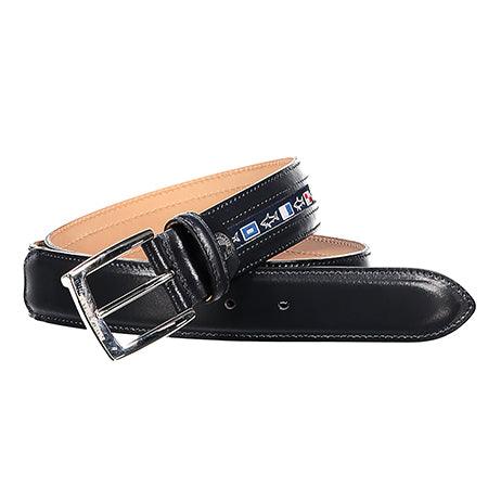 Paul & Shark - Ceinture de cuir avec drapeaux nautiques - LE CAPITAINE D'A BORD