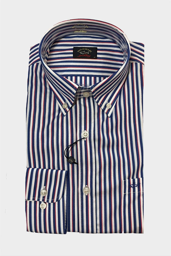 Paul & Shark - Chemise de coton poplin à rayures - LE CAPITAINE D'A BORD