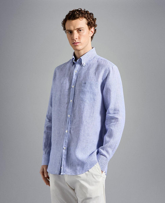 Paul & Shark - Chemise de lin manches longues à rayures - LE CAPITAINE D'A BORD