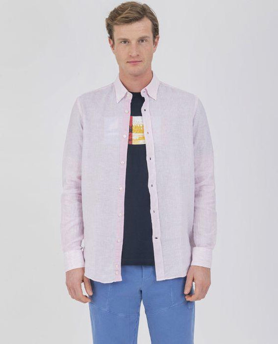 Paul & Shark - Chemise de lin manches longues à rayures - LE CAPITAINE D'A BORD