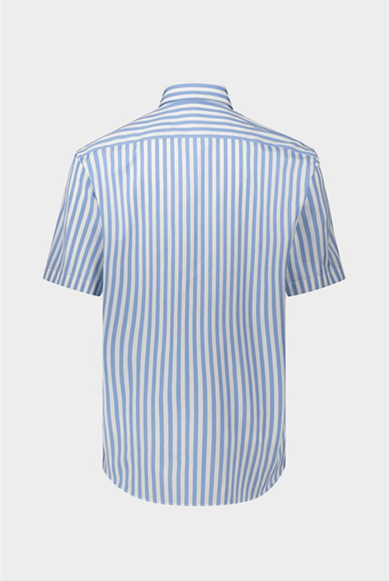 Paul & Shark - Chemise manches courtes à rayures de coton poplin - LE CAPITAINE D'A BORD