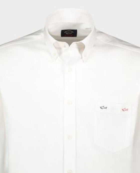 Paul & Shark - Chemise manches courtes uni avec requins - LE CAPITAINE D'A BORD