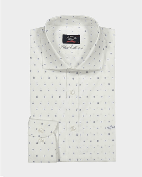 Paul & Shark - Chemise manches longues de coton Silver Satin - J Fit - LE CAPITAINE D'A BORD