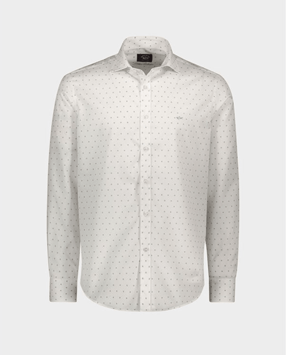 Paul & Shark - Chemise manches longues de coton Silver Satin - J Fit - LE CAPITAINE D'A BORD