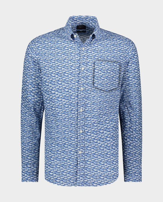 Paul & Shark - Chemise manches longues de lin et coton motif requin - LE CAPITAINE D'A BORD