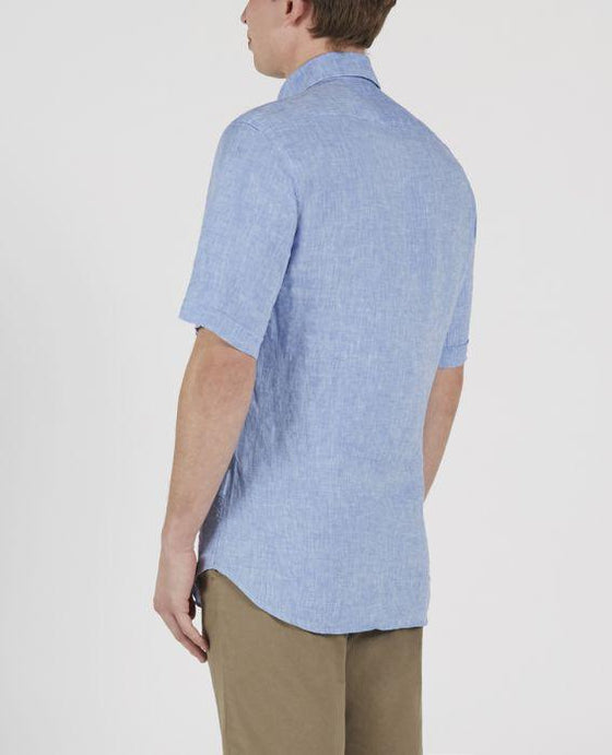 Paul & Shark - Chemise unie de lin manches courtes (plusieurs couleurs disponibles) - LE CAPITAINE D'A BORD