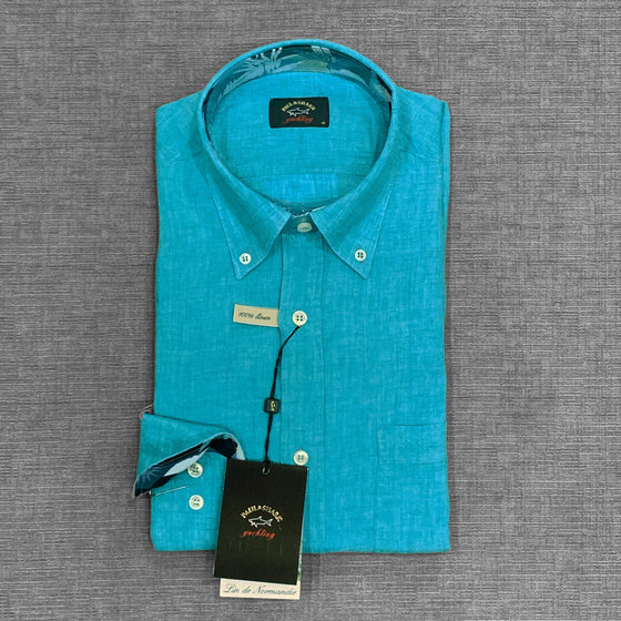 Paul & Shark - Chemise unie de lin manches longues (plusieurs couleurs disponibles) - LE CAPITAINE D'A BORD