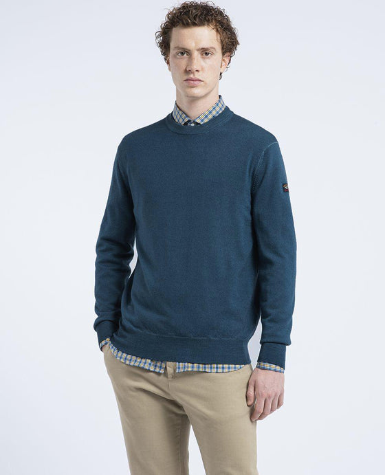 Paul & Shark - Col rond de laine mérinos délavé - LE CAPITAINE D'A BORD