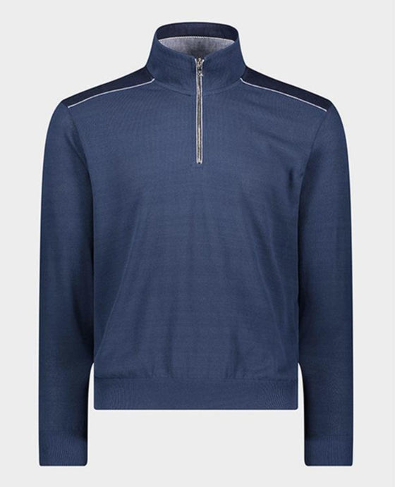 Paul & Shark - Col zip de coton Fresco avec appliqués de lin - LE CAPITAINE D'A BORD