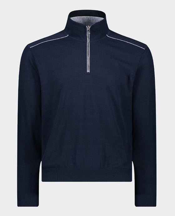 Paul & Shark - Col zip de coton Fresco avec appliqués de lin - LE CAPITAINE D'A BORD