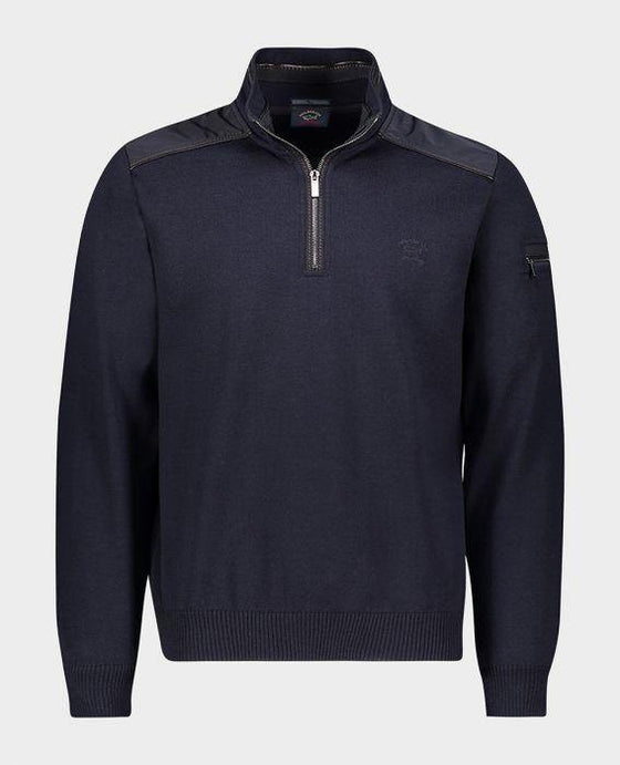 Paul & Shark - Col zip de laine avec appliqués de nylon - LE CAPITAINE D'A BORD