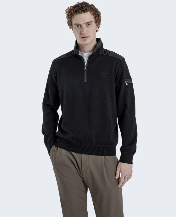 Paul & Shark - Col zip de laine avec appliqués de nylon - LE CAPITAINE D'A BORD