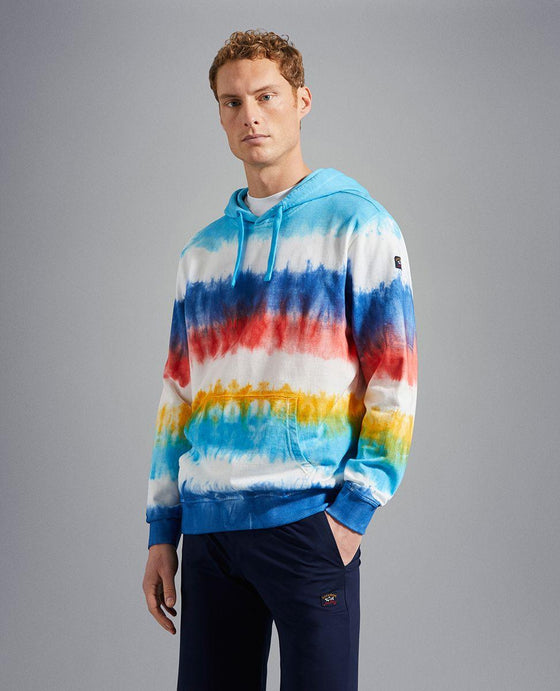 Paul & Shark - Hoody de coton rayé Tie & Dye - LE CAPITAINE D'A BORD