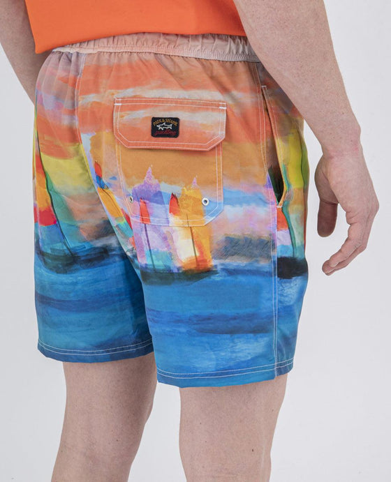 Paul & Shark - Maillot de bain peinture voiliers - LE CAPITAINE D'A BORD