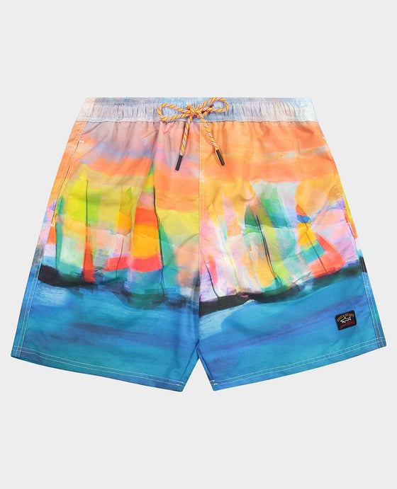 Paul & Shark - Maillot de bain peinture voiliers - LE CAPITAINE D'A BORD