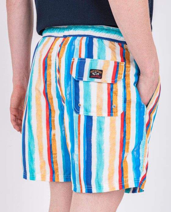 Paul & Shark - Maillot de bain rayée peinture - LE CAPITAINE D'A BORD