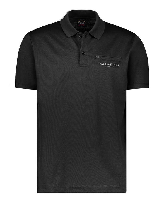 Paul & Shark - Polo manches courtes coton piqué avec poche zip - LE CAPITAINE D'A BORD