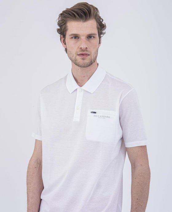 Paul & Shark - Polo manches courtes coton piqué avec poche zip - LE CAPITAINE D'A BORD