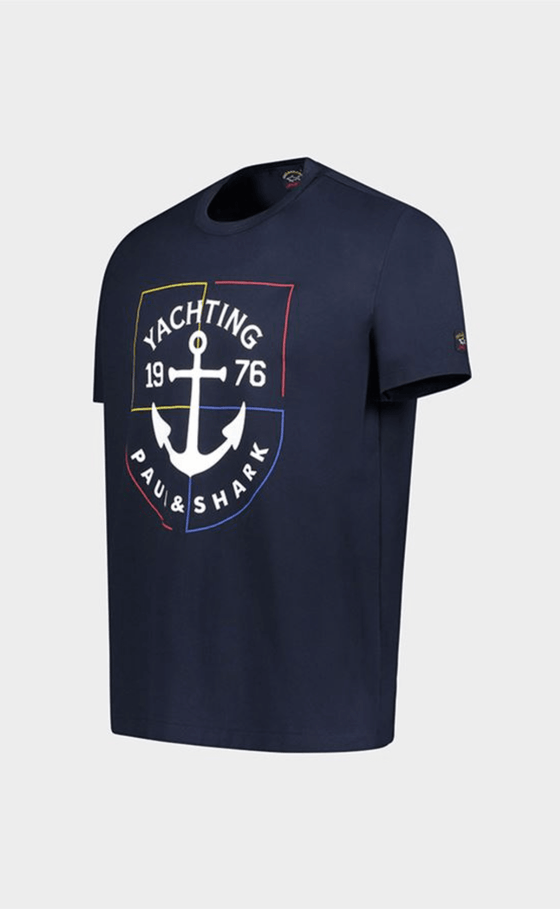 Paul & Shark - T-shirt de coton avec ancre de bateau - LE CAPITAINE D'A BORD
