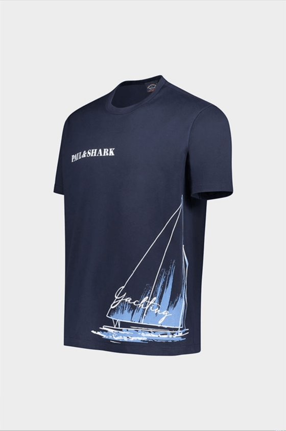 Paul & Shark - T-shirt de coton avec voilier - LE CAPITAINE D'A BORD