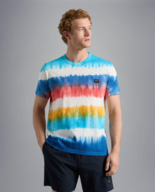  Paul & Shark - T-shirt de coton rayé Tie & Dye - LE CAPITAINE D'A BORD