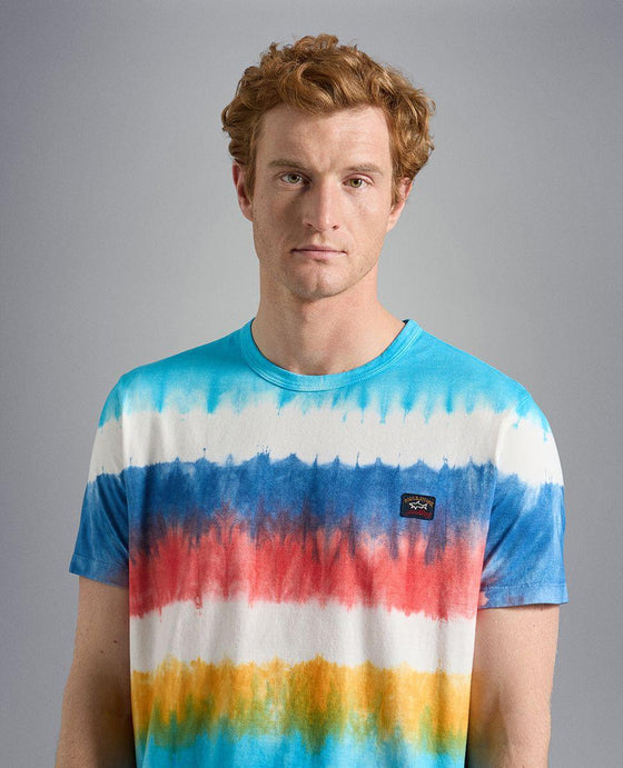 Paul & Shark - T-shirt de coton rayé Tie & Dye - LE CAPITAINE D'A BORD