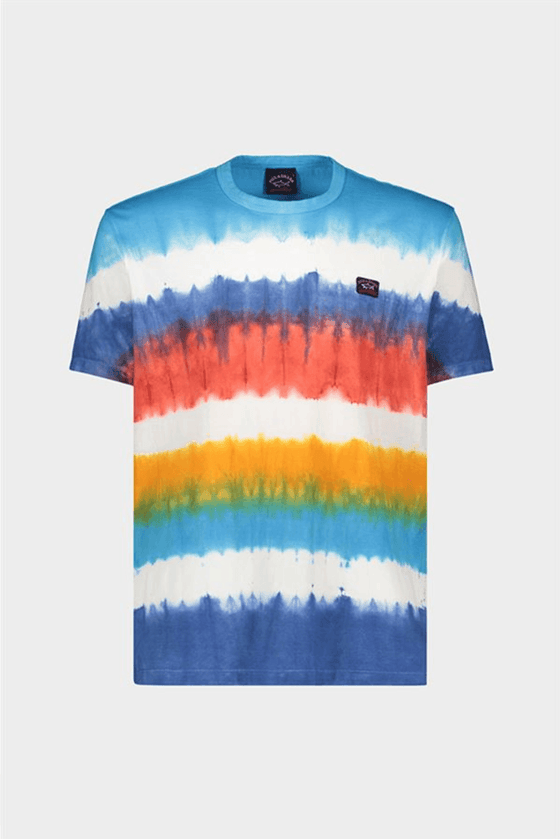 Paul & Shark - T-shirt de coton rayé Tie & Dye - LE CAPITAINE D'A BORD