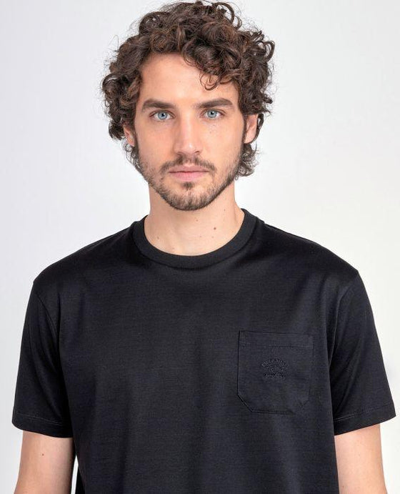 Paul & Shark - T-shirt uni coton mercerisé avec poche - LE CAPITAINE D'A BORD