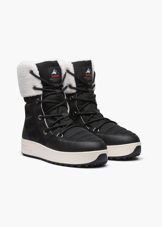 SWIMS - Women's Snow Runner High - Black/White - LE CAPITAINE D'A BORD
